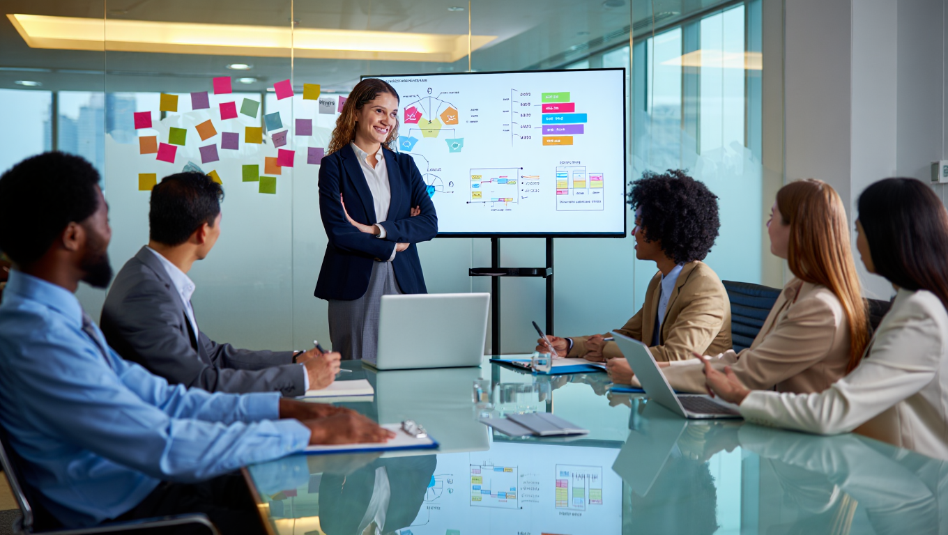 Team collaboration in a modern office environment
